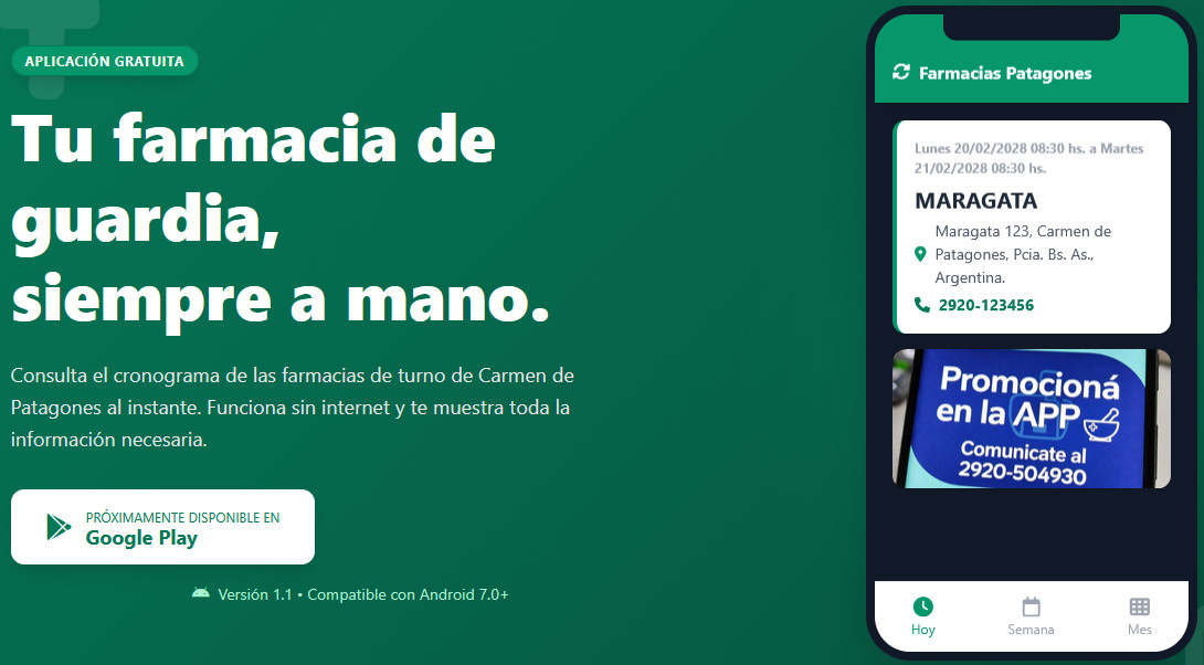Descargá la App de Farmacias de Turno de Patagones