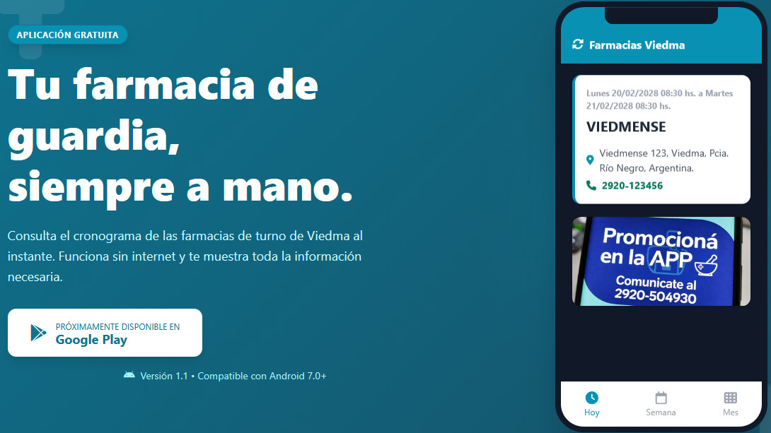Descargá la App de Farmacias de Turno de Viedma