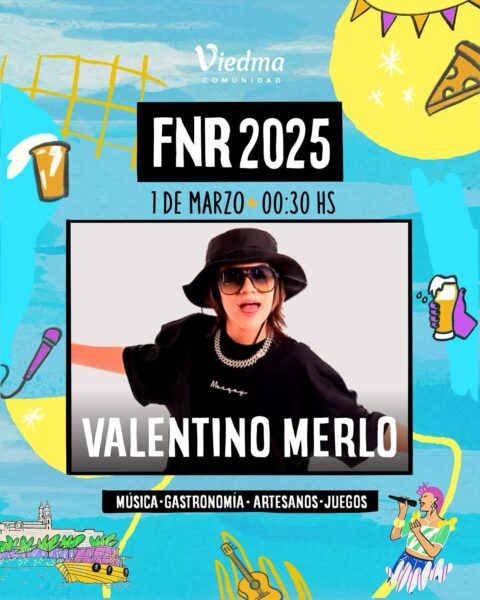 Continúa la Fiesta Nacional del Río con una noche cargada de música y arte, y el cierre de Valentino Merlo