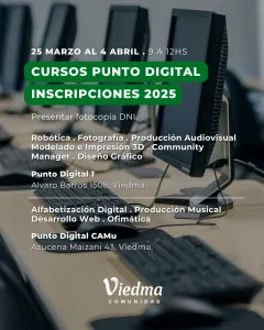 Se abren las inscripciones para los talleres 2025 en el Punto Digital