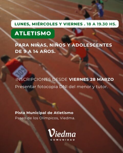 Atletismo: abren las inscripciones para niños, niñas y adolescentes
