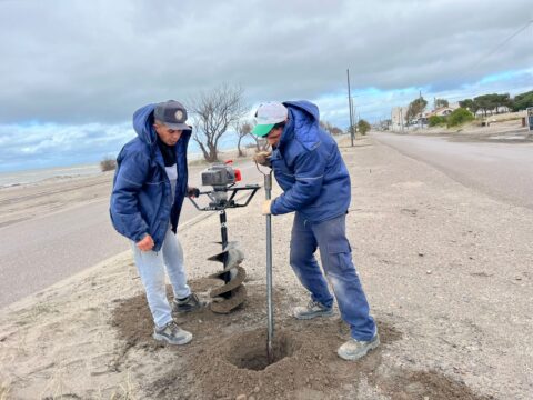 Avanzan las obras de reconversión lumínica en el balneario El Cóndor