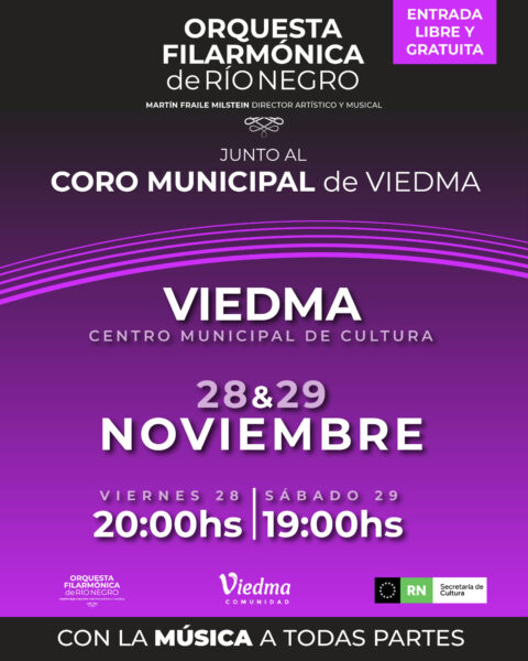 El Coro Municipal se presenta junto a la Filarmónica de Río Negro en el Centro Cultural