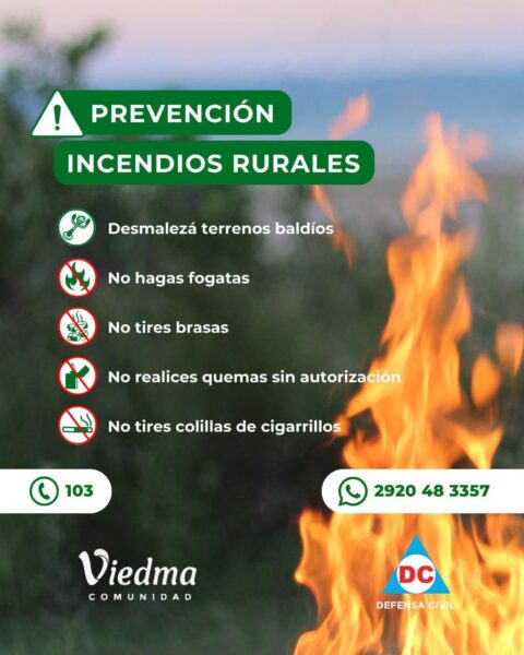 La Municipalidad recuerda la prohibición total de quemas por la emergencia ígnea