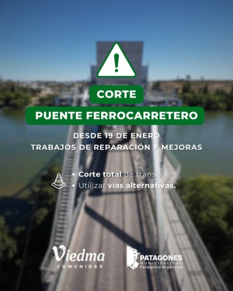 Corte total del puente Ferrocarretero por trabajos de reparación y mantenimiento