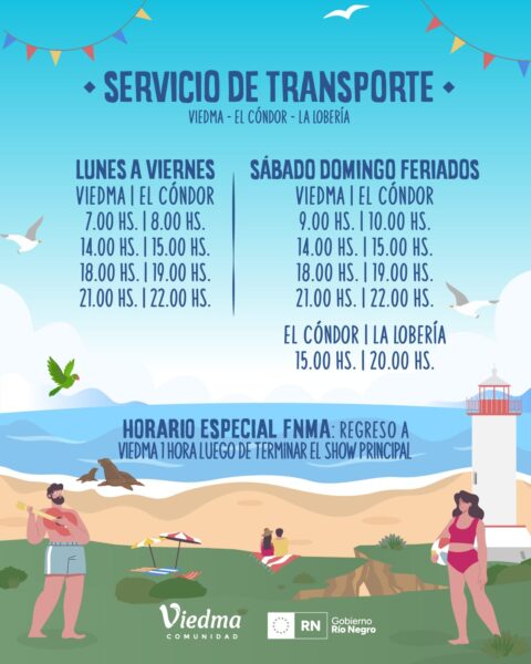 Se sumará un servicio de transporte para el regreso desde El Cóndor durante la Fiesta del Mar y El Acampante