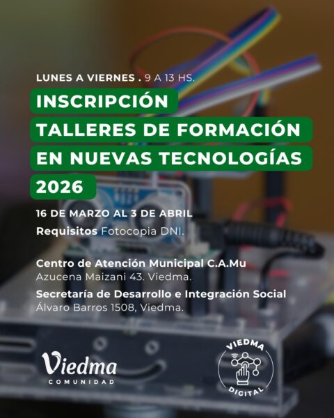 Se abren las inscripciones para los talleres de nuevas tecnologías del programa Viedma Digital