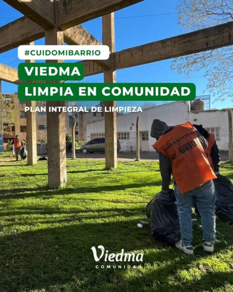 Viedma Limpia en Comunidad: nuevo operativo de limpieza en los barrios Inalauquen, Guido y Unión
