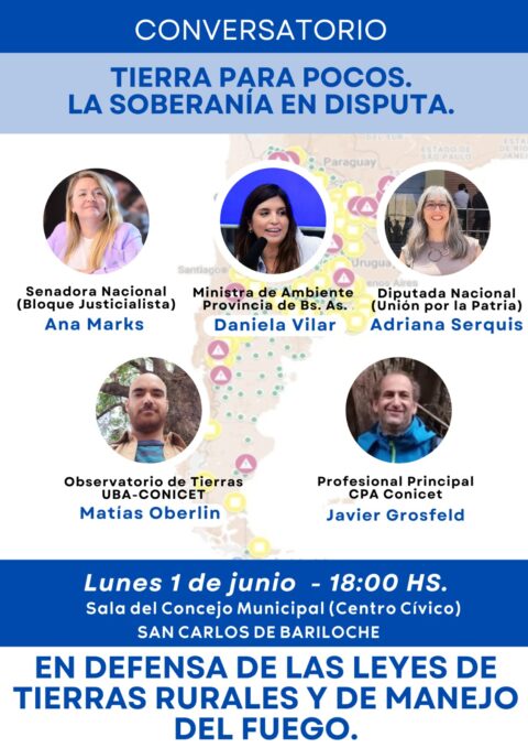 Convocan a participar del conversatorio “Tierra para pocos. La soberanía en disputa”