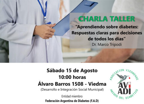 AVIADI invita a la charla-taller: “Aprendiendo sobre Diabetes: Respuestas claras para decisiones de todos los días”