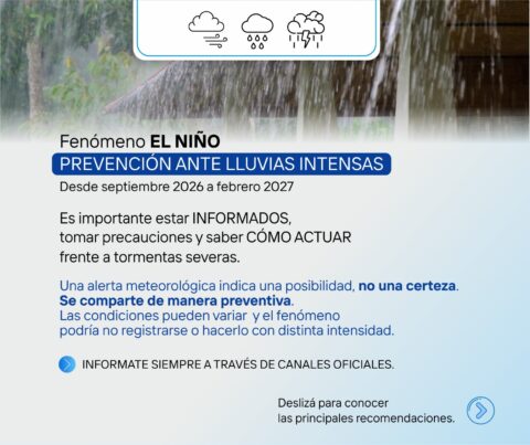Ante la posibilidad de eventos meteorológicos asociados al fenómeno El Niño, es importante estar informados